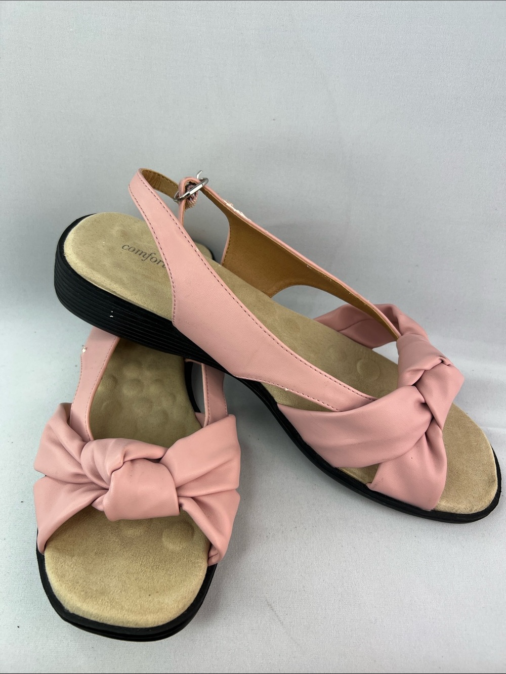 comfortview Blush Knot Slingback Sandals 11 wide